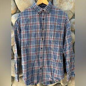 Saint John’s Bay Grey Plaid Button-Down Flannel Shirt